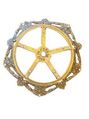 Antique Spanish Baroque Style Solid Brass Light Canopy